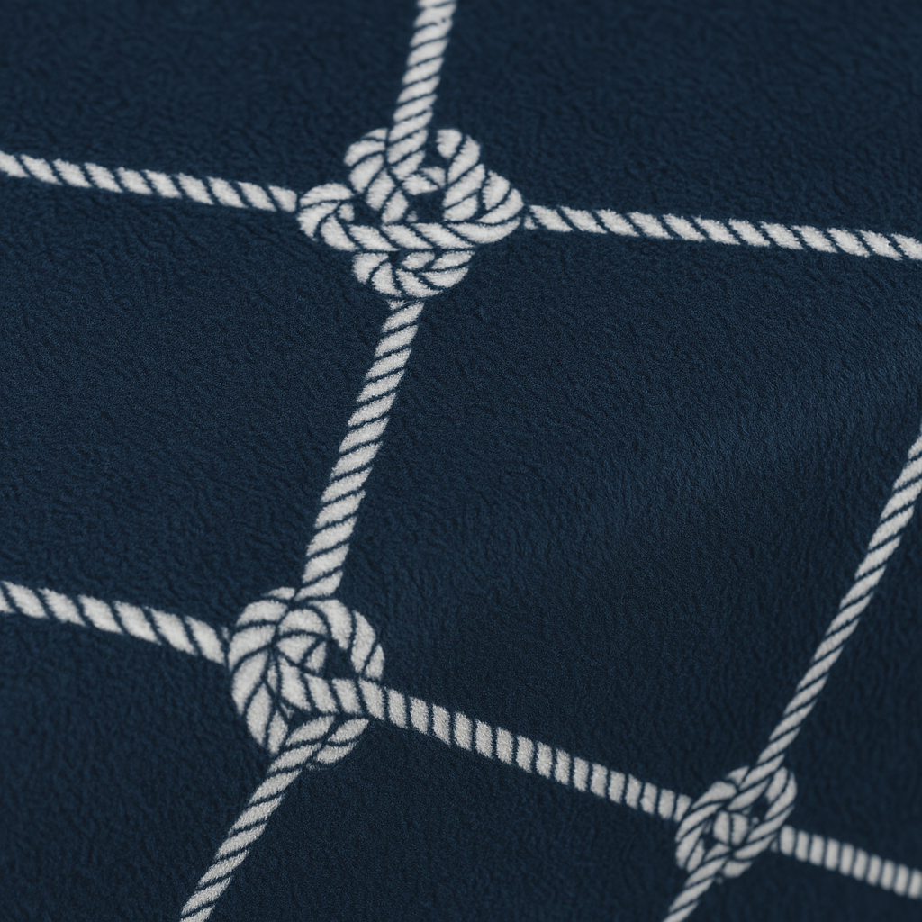 Woolen Double 320 TC Bedsheet - Rope Blue