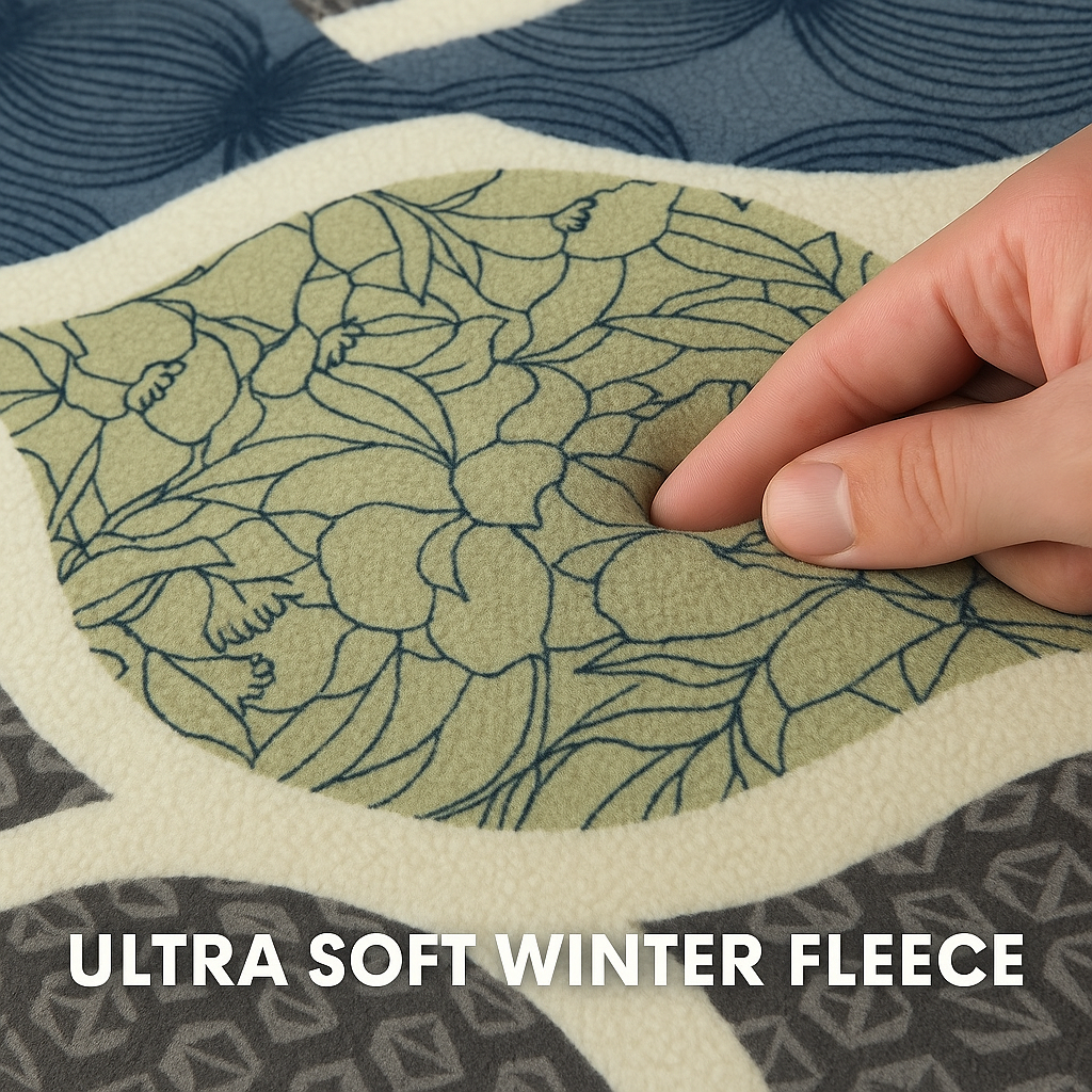 Woolen Double 320 TC Abstract Bedsheet