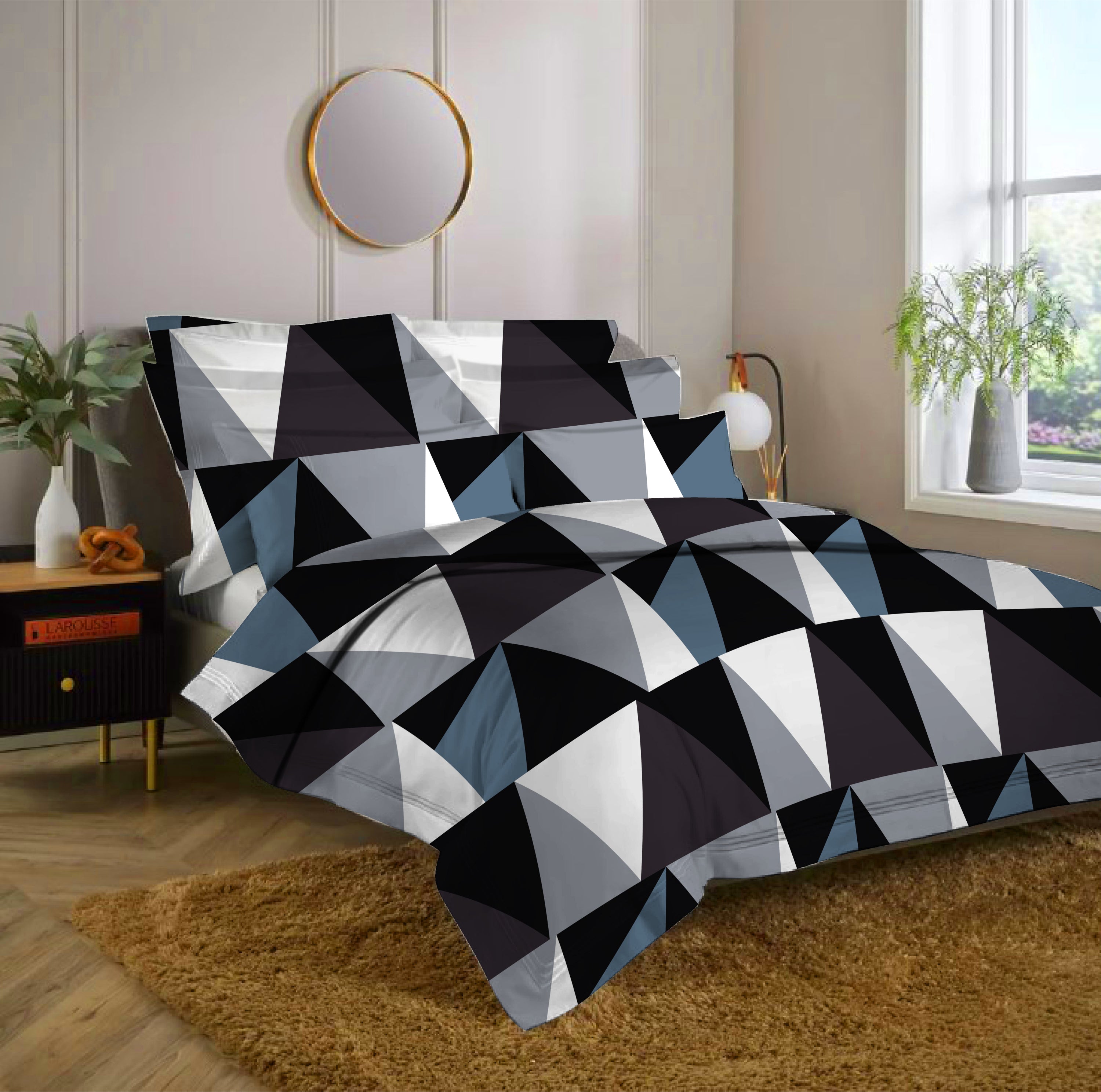 Geometric Double Bedsheet Set