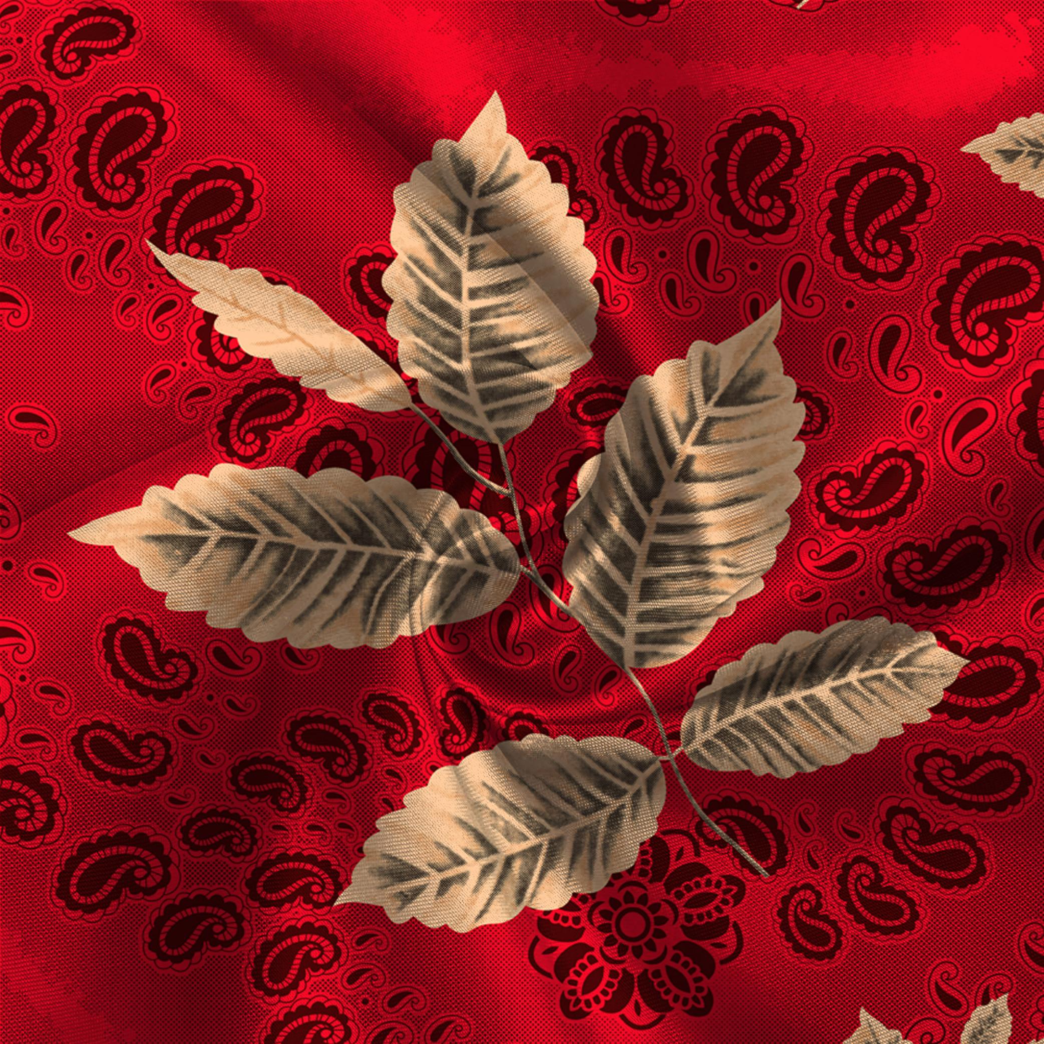 Fiery Red Floral Double Bedsheet Set