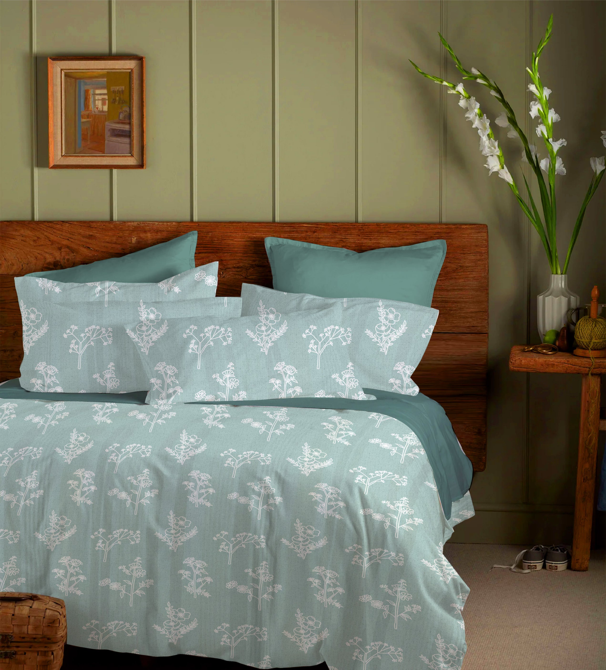 Crimson Blush Modern Mosaic – Mithas Double Bedsheet Set