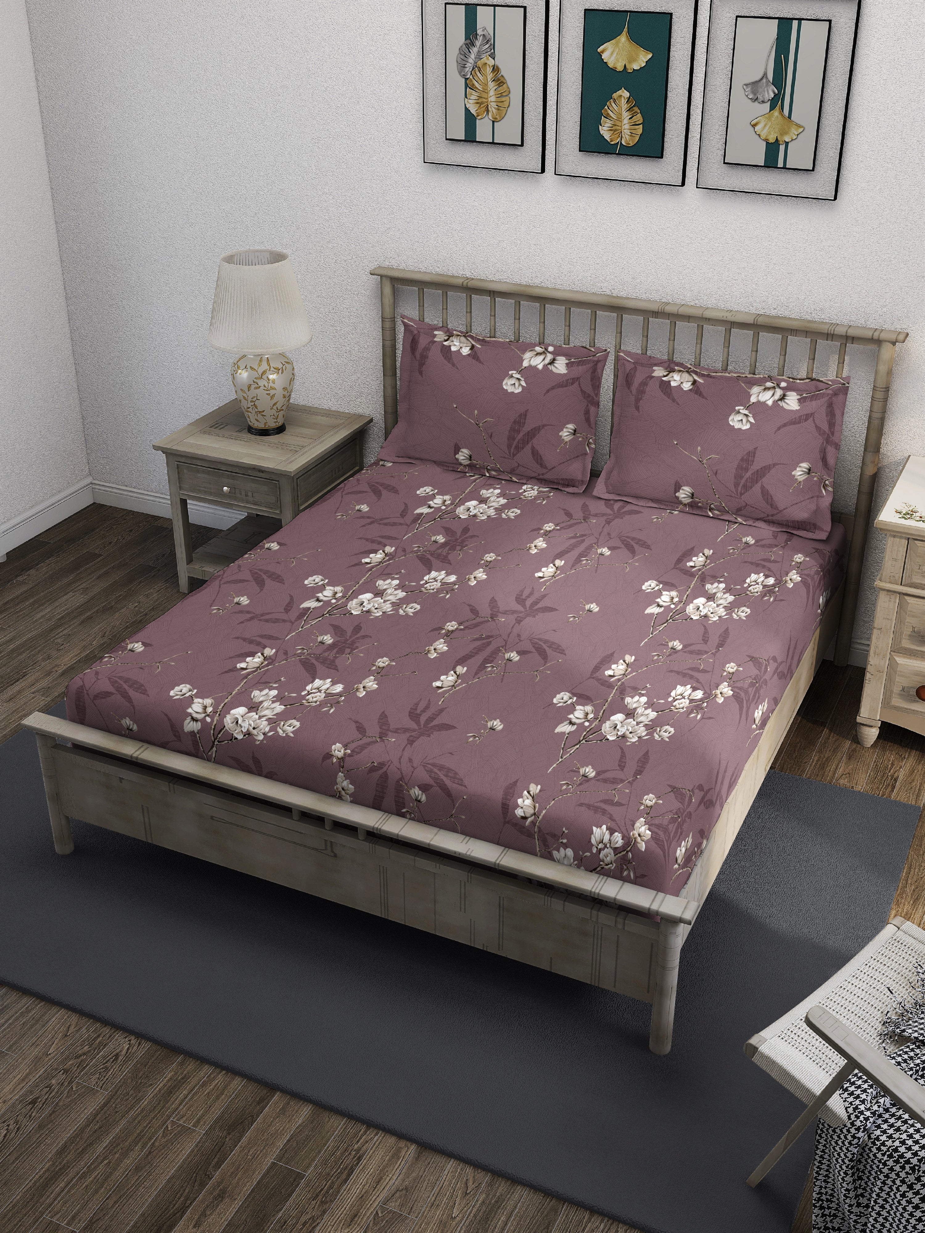 Ruby Floral Queen Bedsheet Set