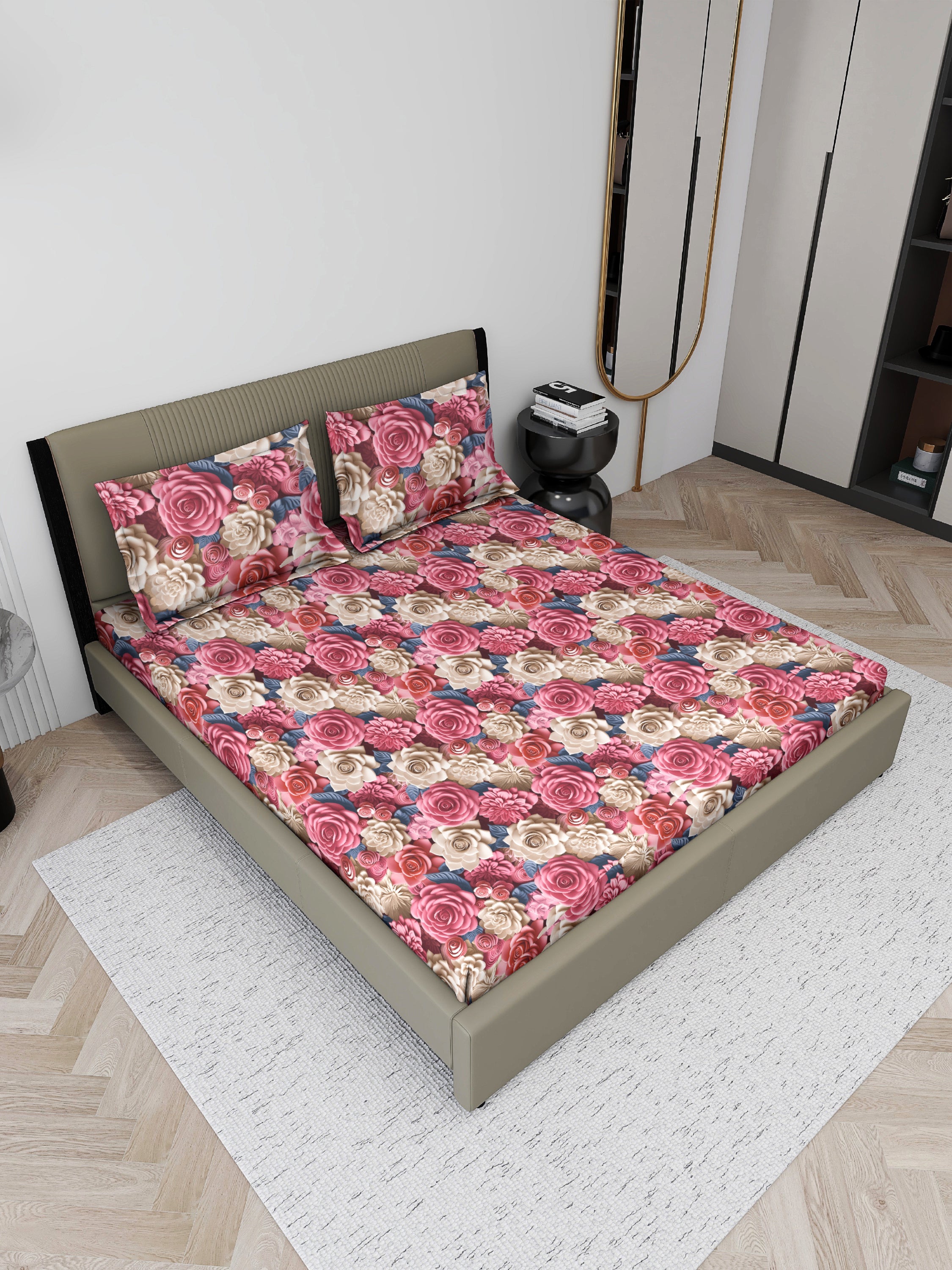 7D Coral Charm Dream Weave Bedsheet Set