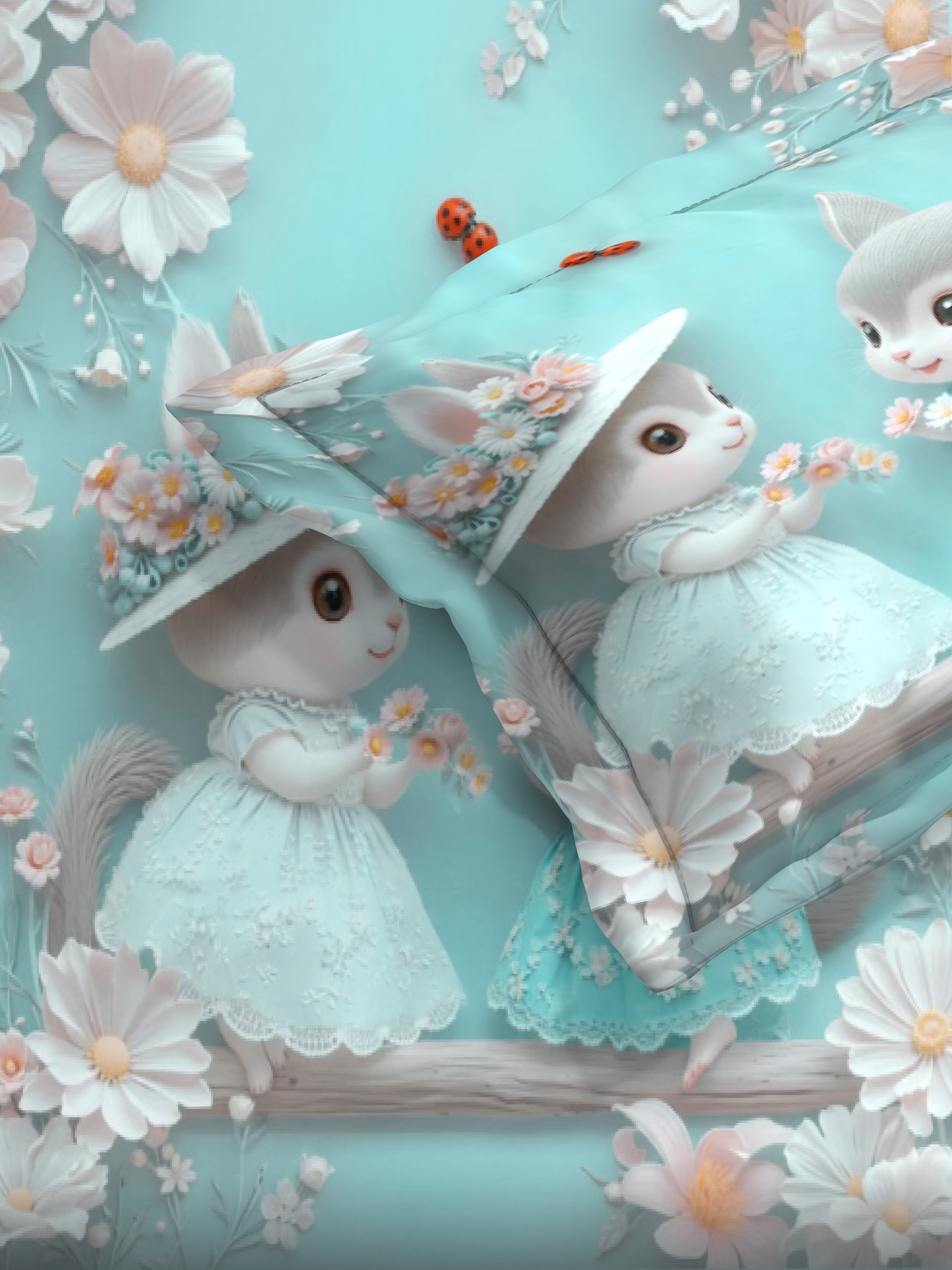 Luxury 7D Digital Printed King-Size Bedsheet Set