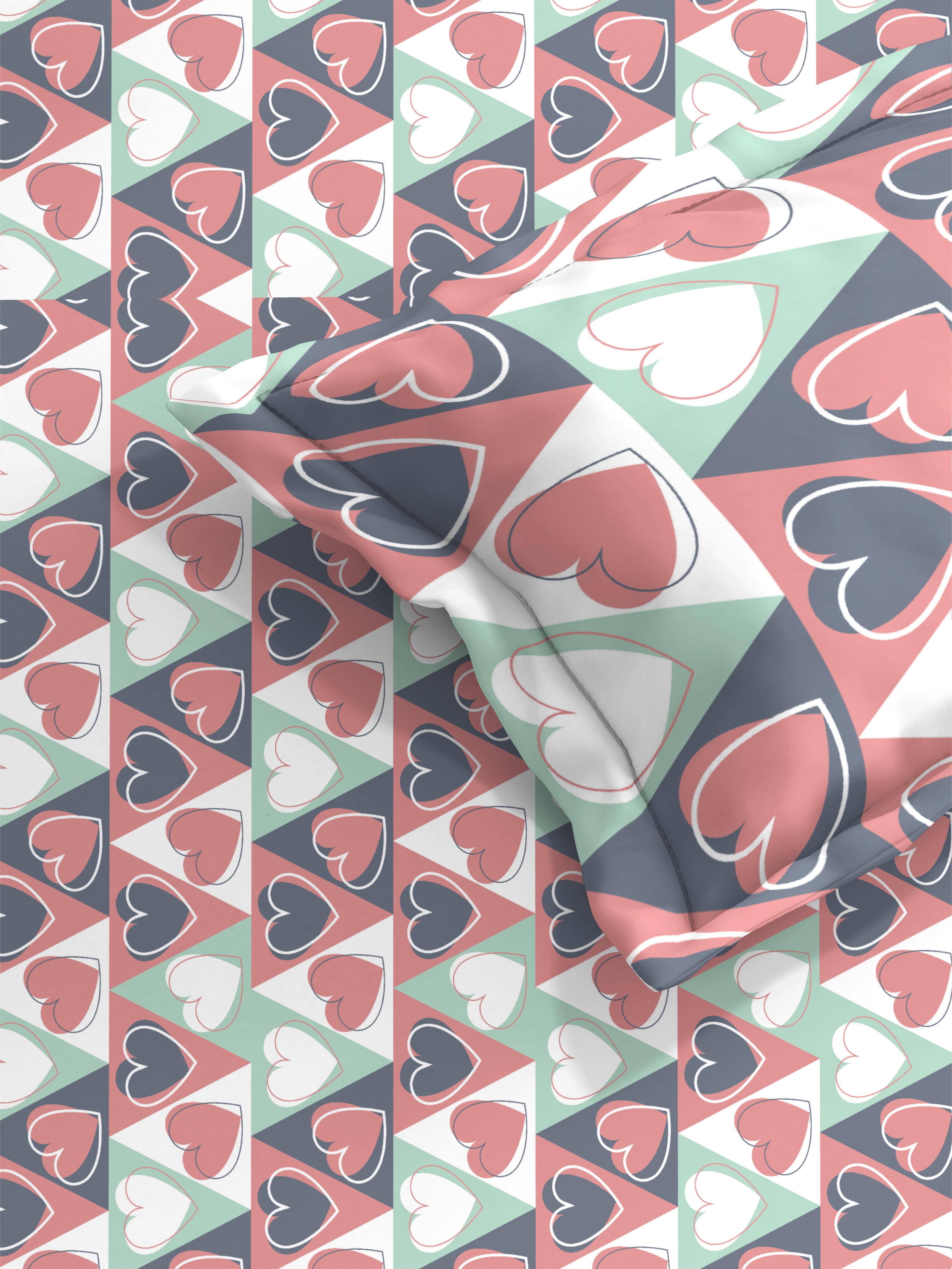 Multicolour Valentine Queen Bedsheet Set