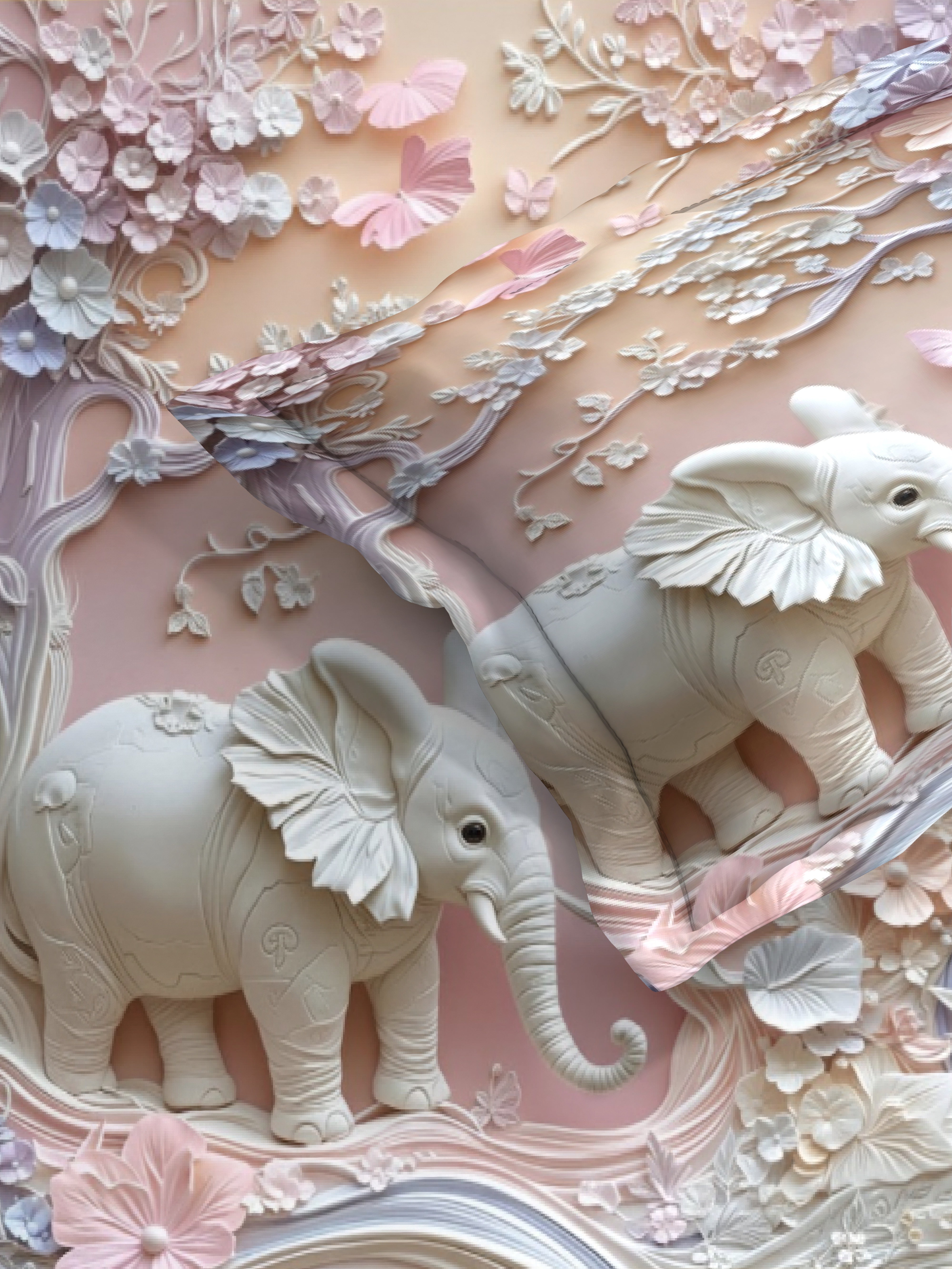 Elephant Fairy Tale King Size Bedsheet with 2 Pillow Covers