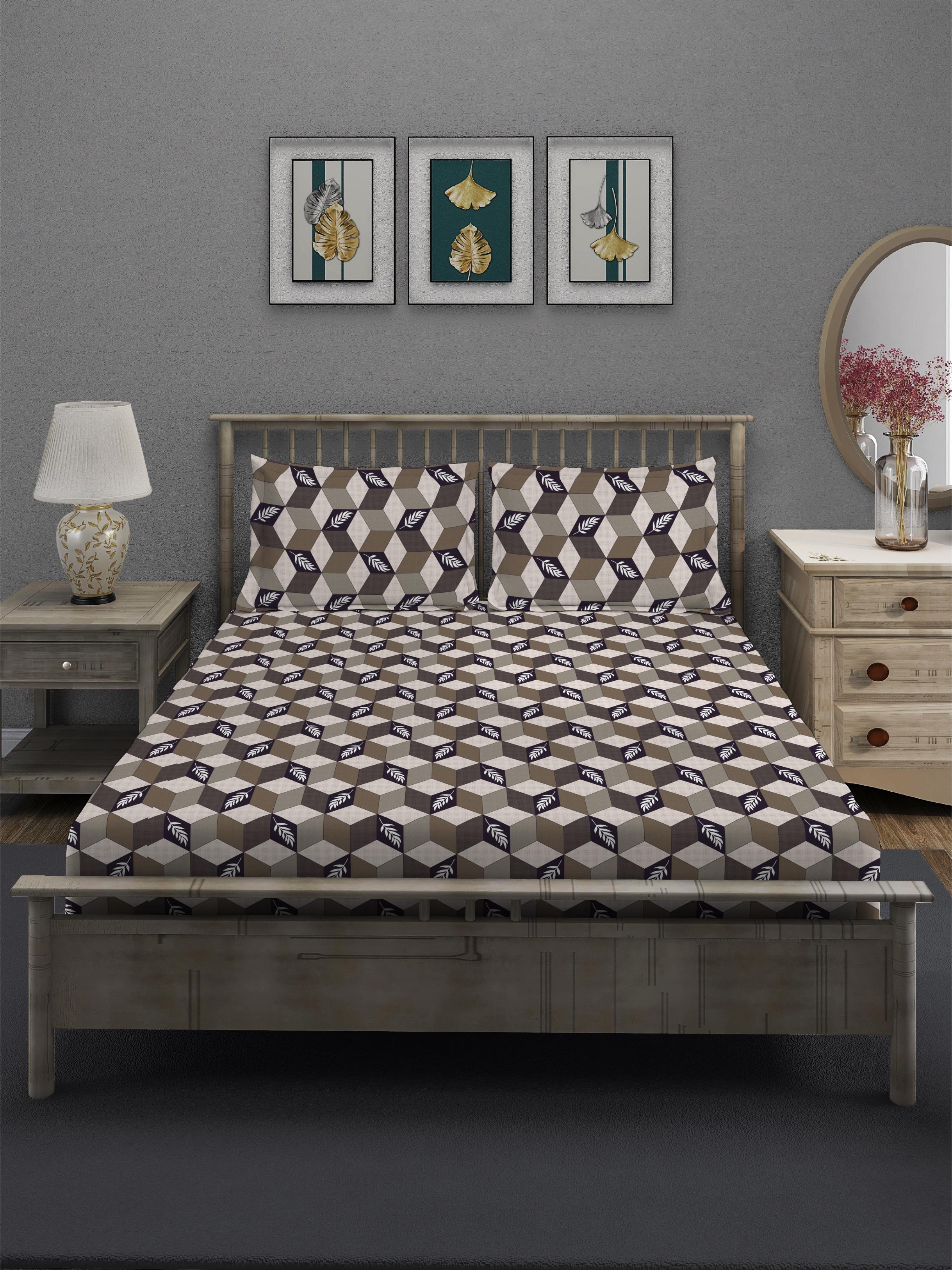 Multicolour Wavy Queen Bedsheet Set