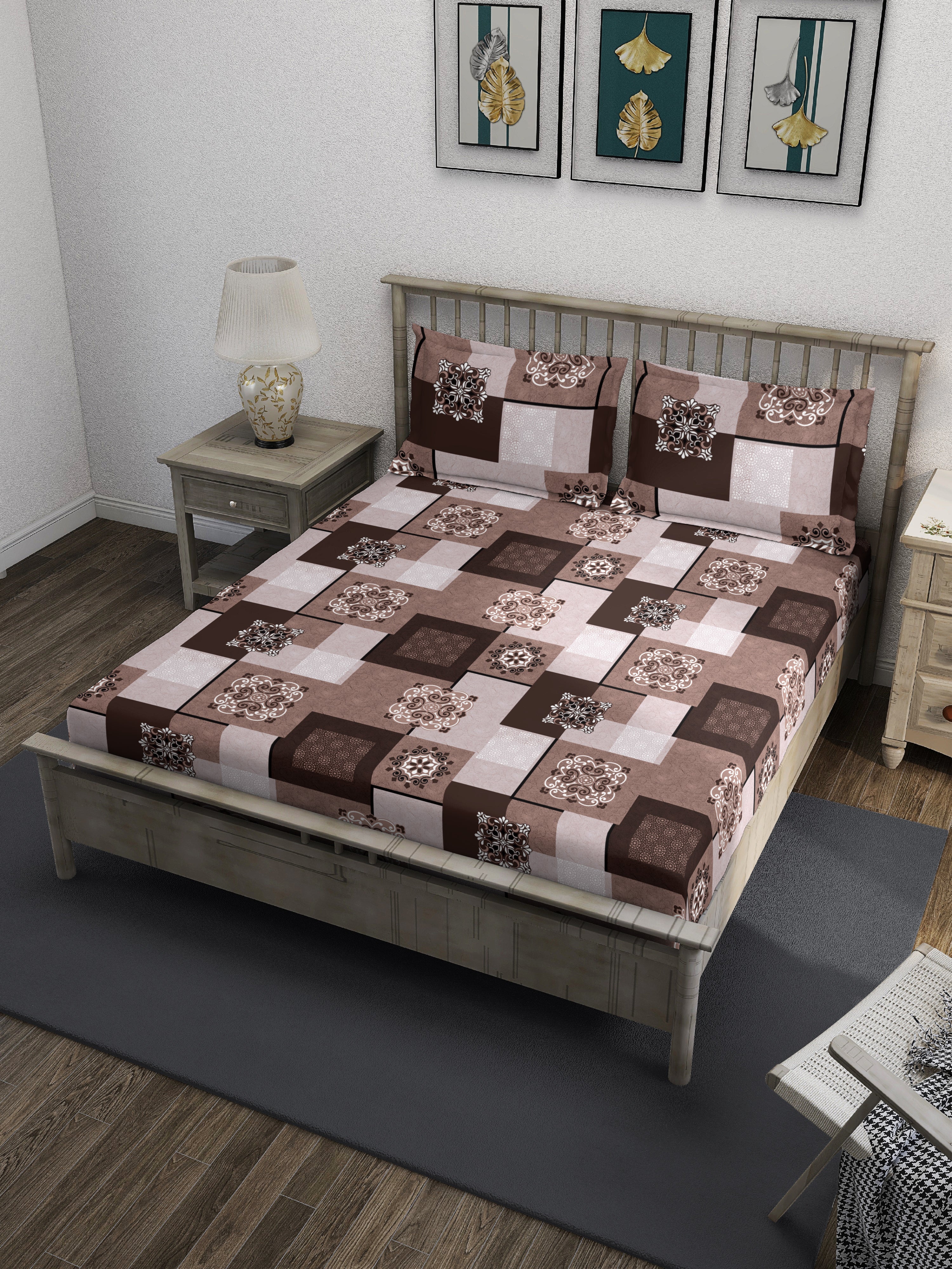 Brown Valentine Queen Bedsheet Set