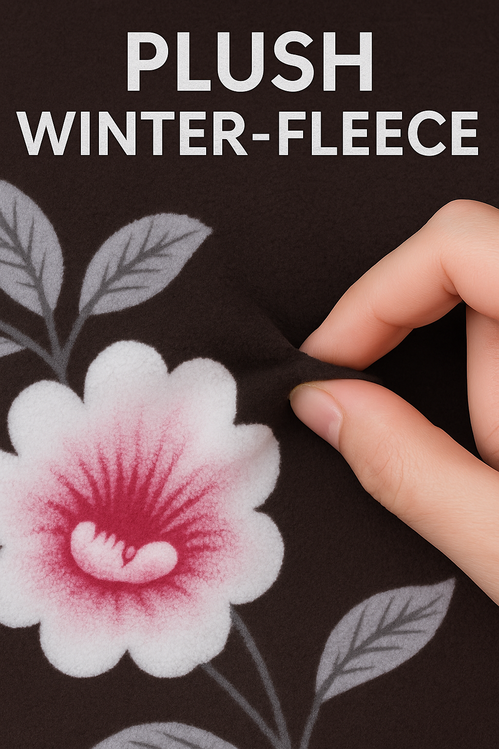 Woolen Double 320 TC Floral Bedsheet - Chocolate