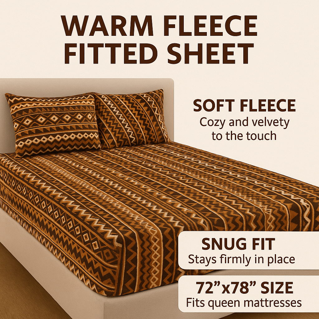 Woolen Double 320 TC Bedsheet - Brown