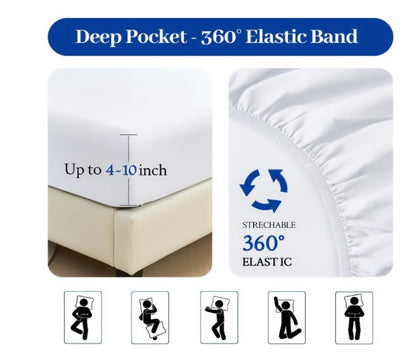 Woolen Double 320 TC Bedsheet - Rope Blue
