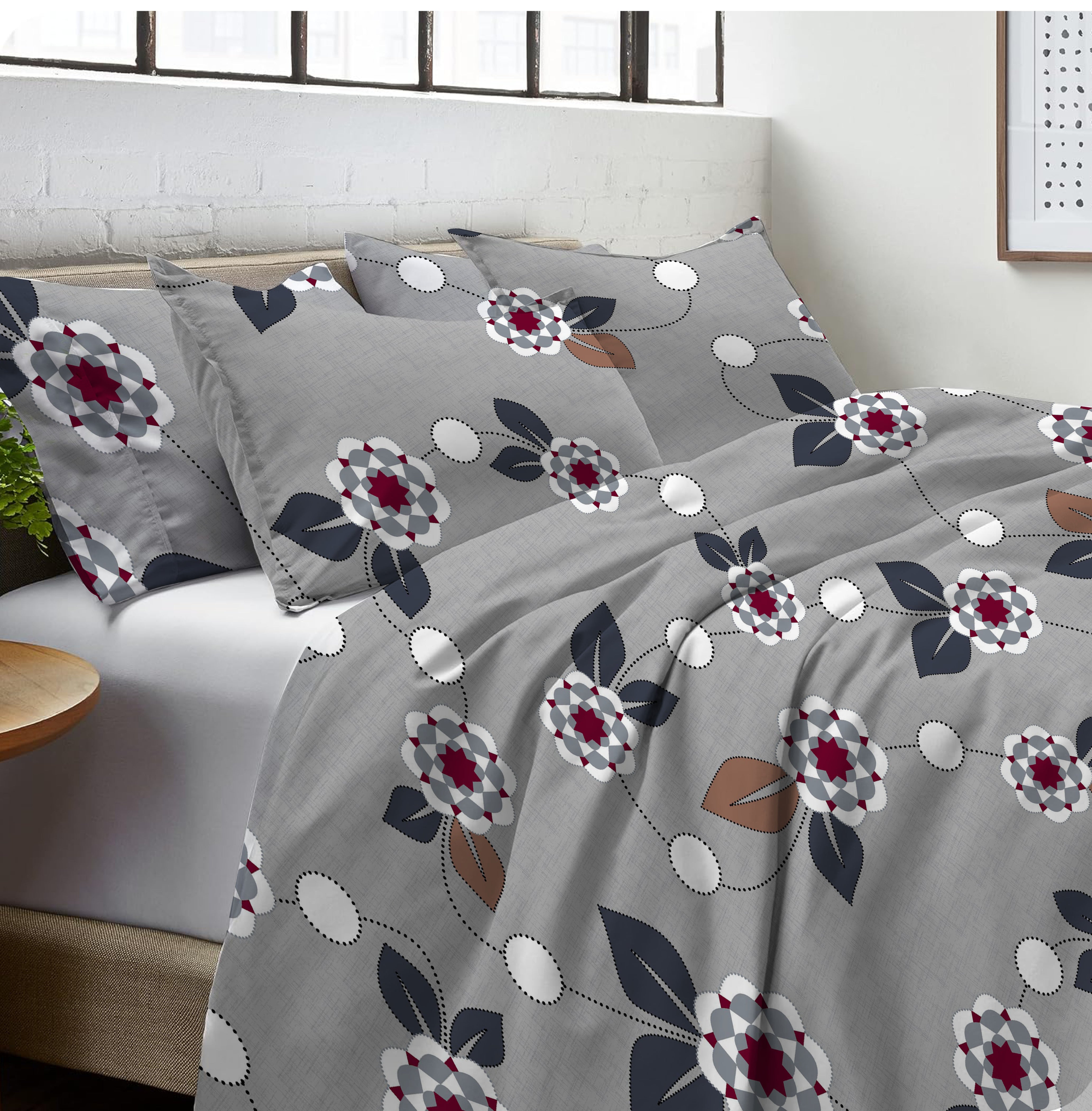 Amber Dusk Royal Chevron Double Bedsheet Set