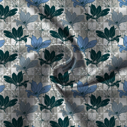 Blue Floral Double Bedsheet Set