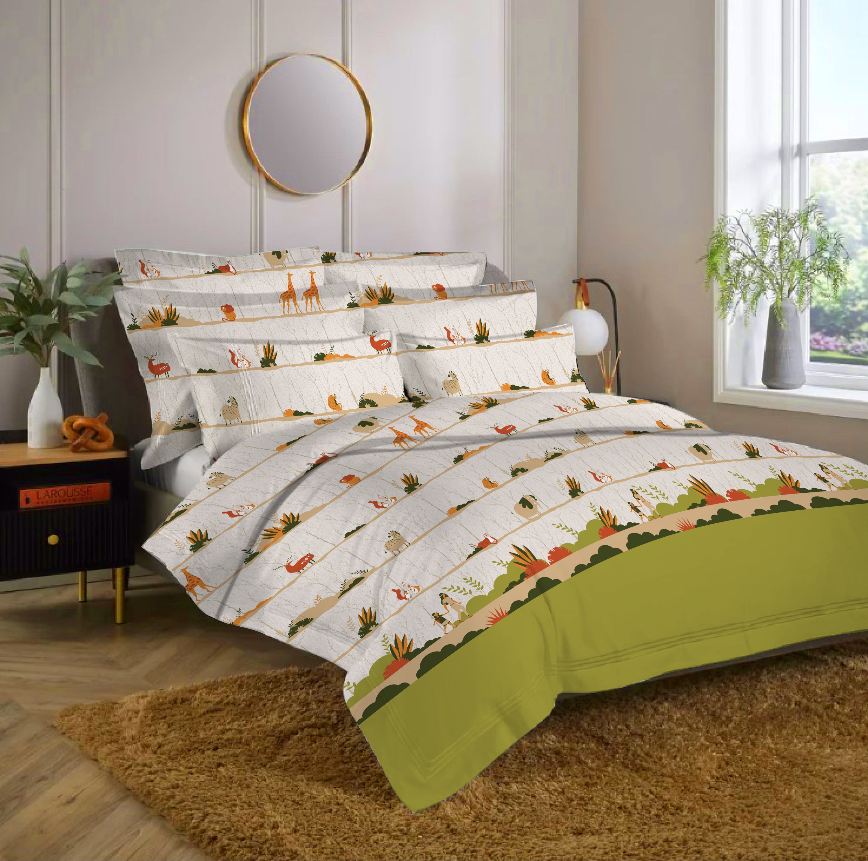 Sunset Glow Classic Bloom Double Bedsheet Set