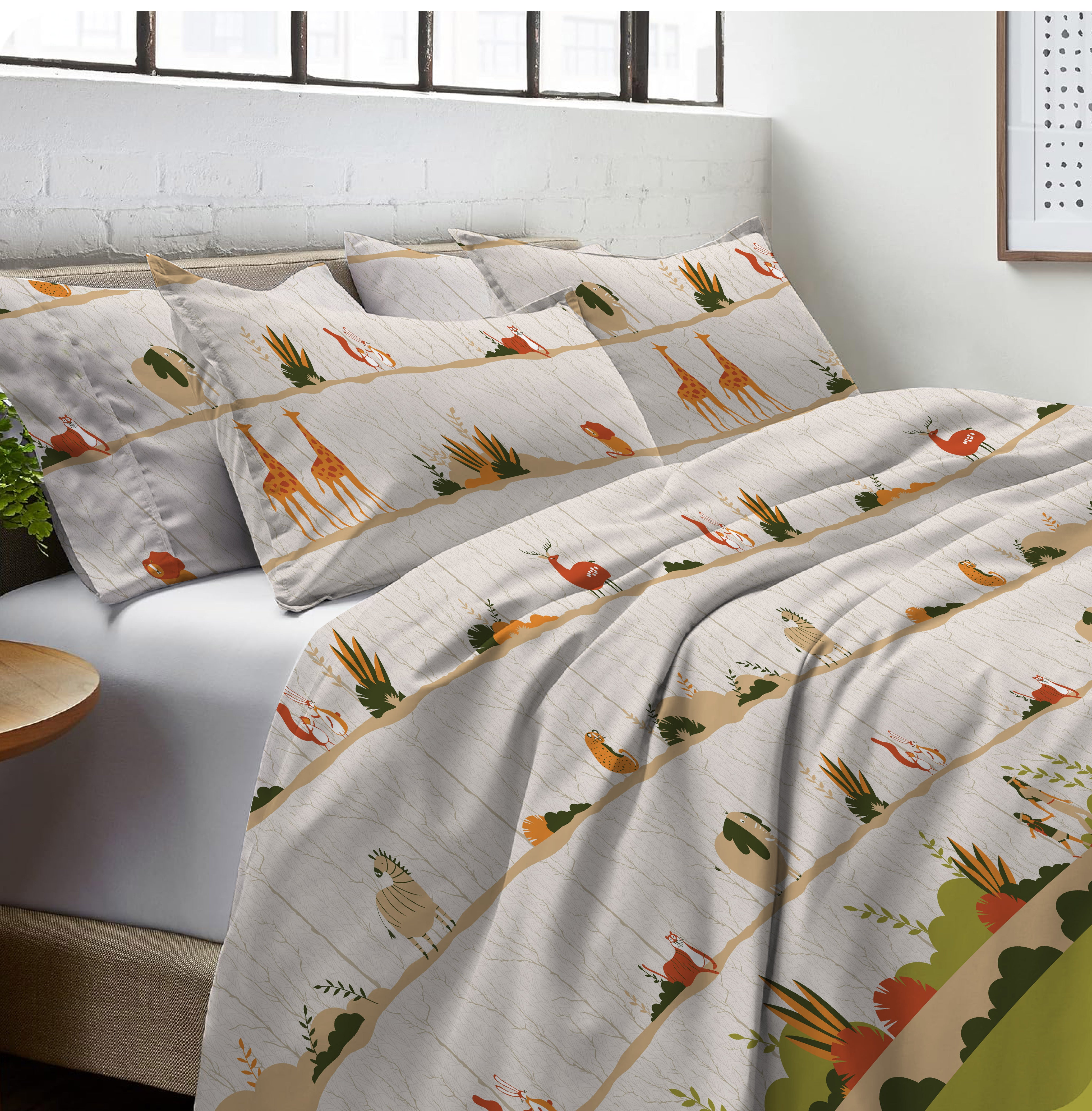 Sunset Glow Classic Bloom Double Bedsheet Set