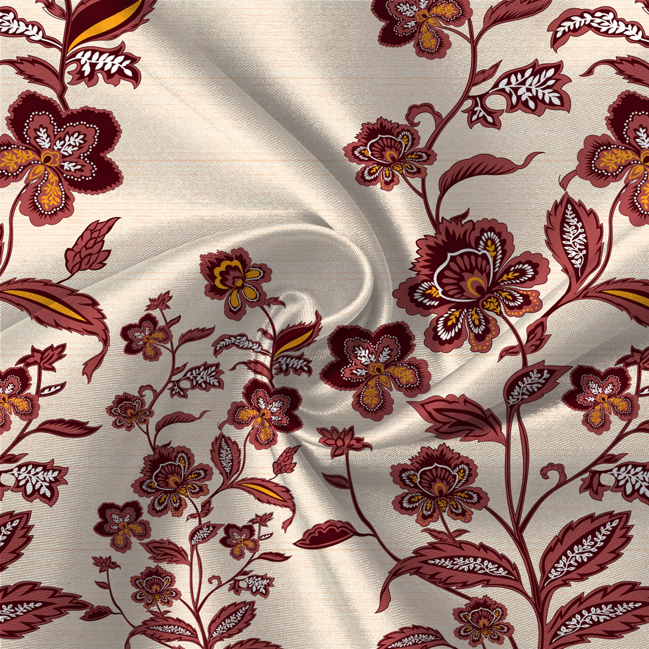 Sapphire Haze Artisan Print Floral Double Bedsheet Set