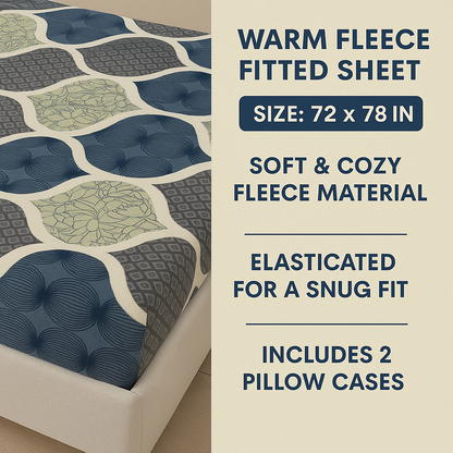 Woolen Double 320 TC Abstract Bedsheet
