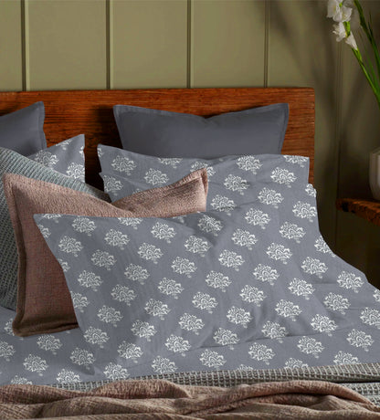 Ivory Mughal Style – Block Print Queen Bedsheet Set