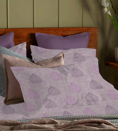 Lavendar Bloom Regal Stripes – Printed Stripe Queen Bedsheet Set