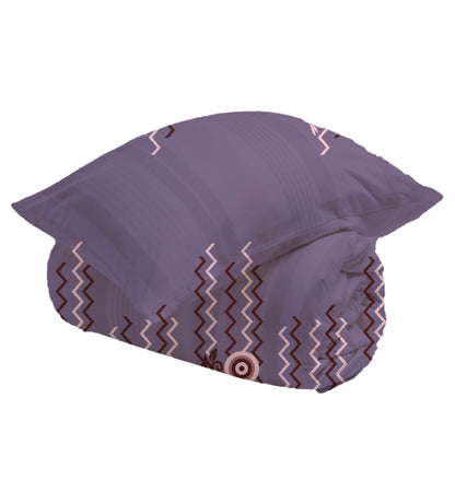 Lavendar Classic – Printed Stripe Queen Bedsheet Set