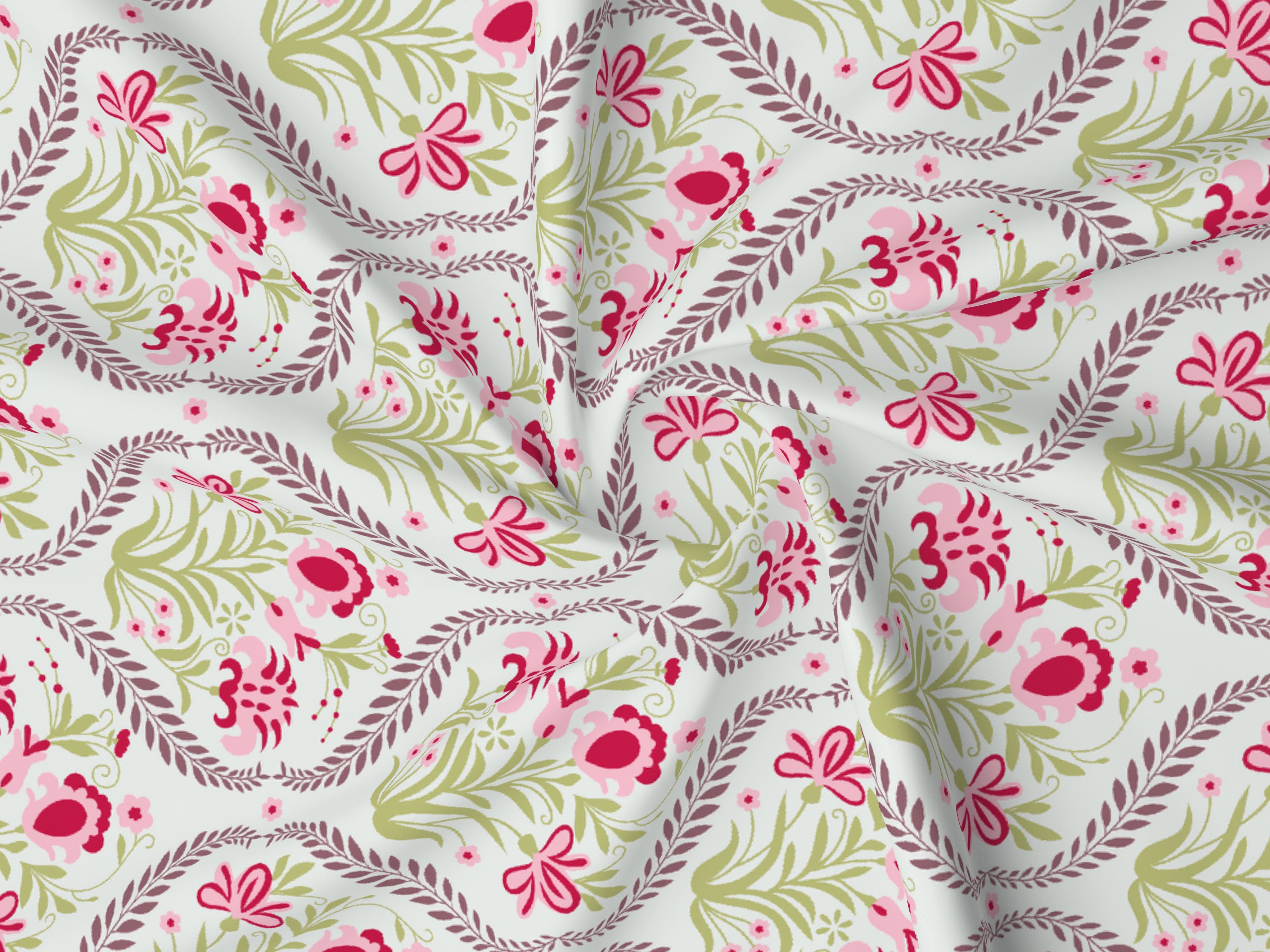 Floral King Size Bedsheet with 2 Pillow Covers