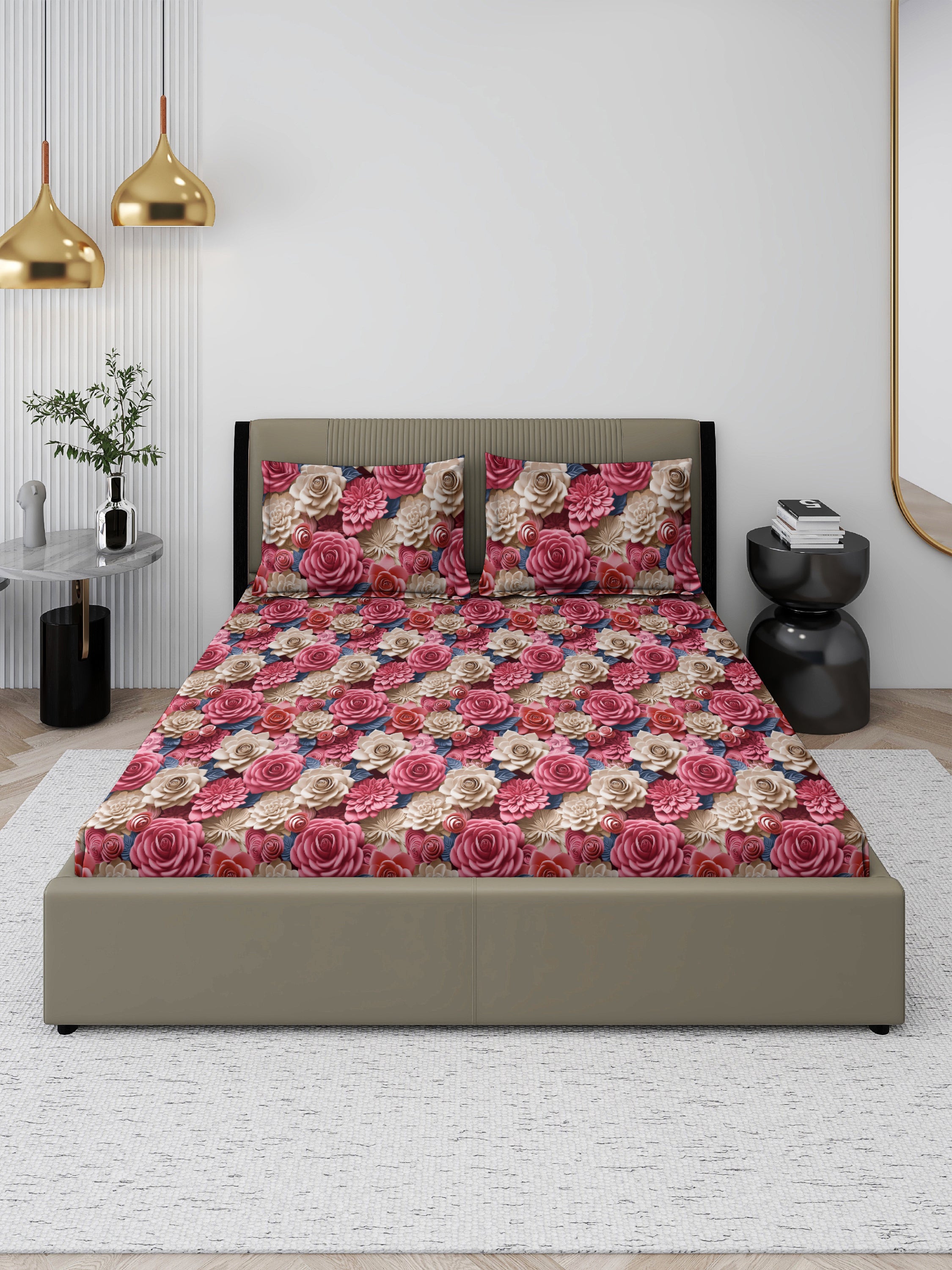 7D Coral Charm Dream Weave Bedsheet Set
