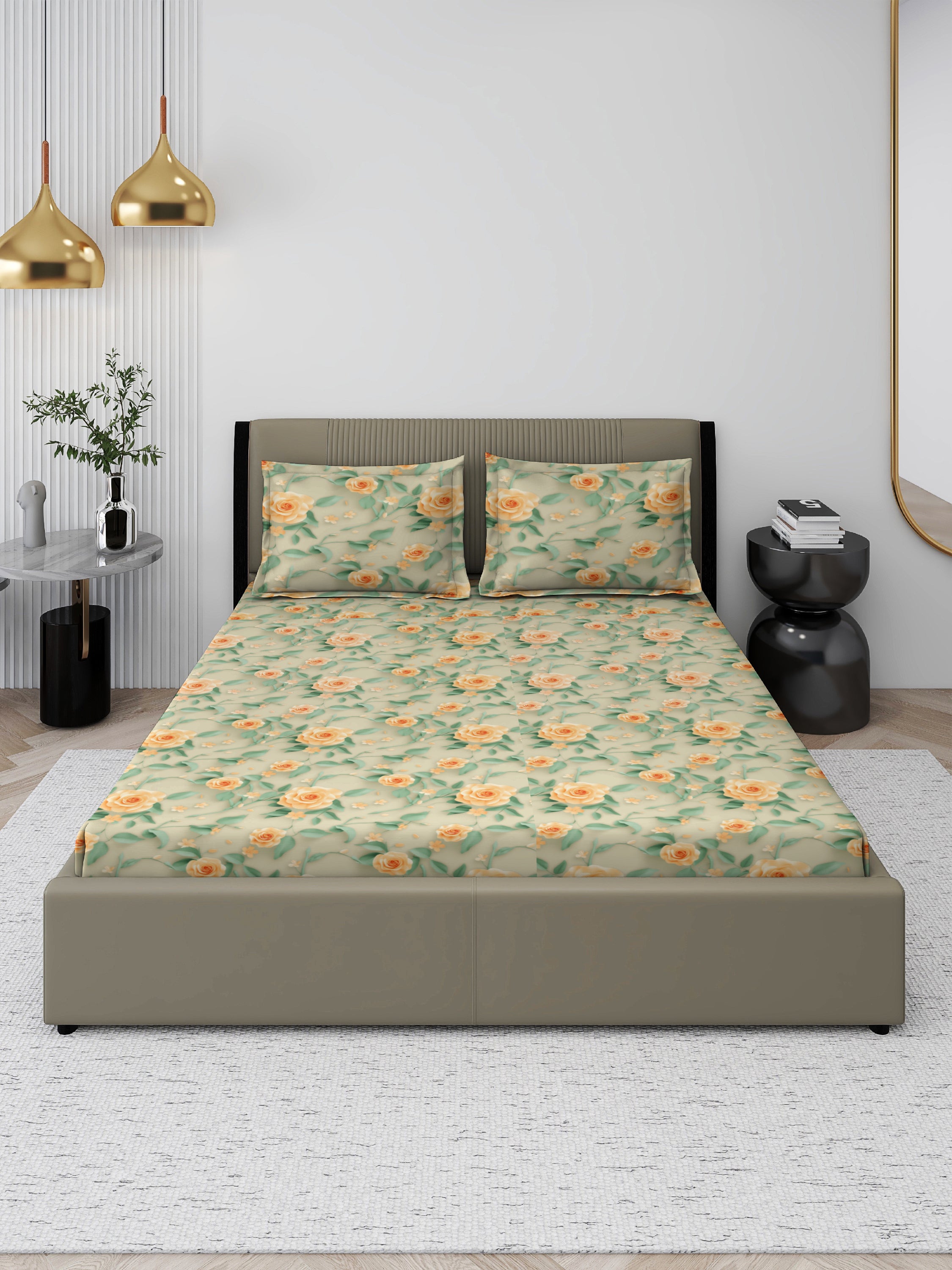 7D Golden Dawn Vintage Vines Bedsheet Set