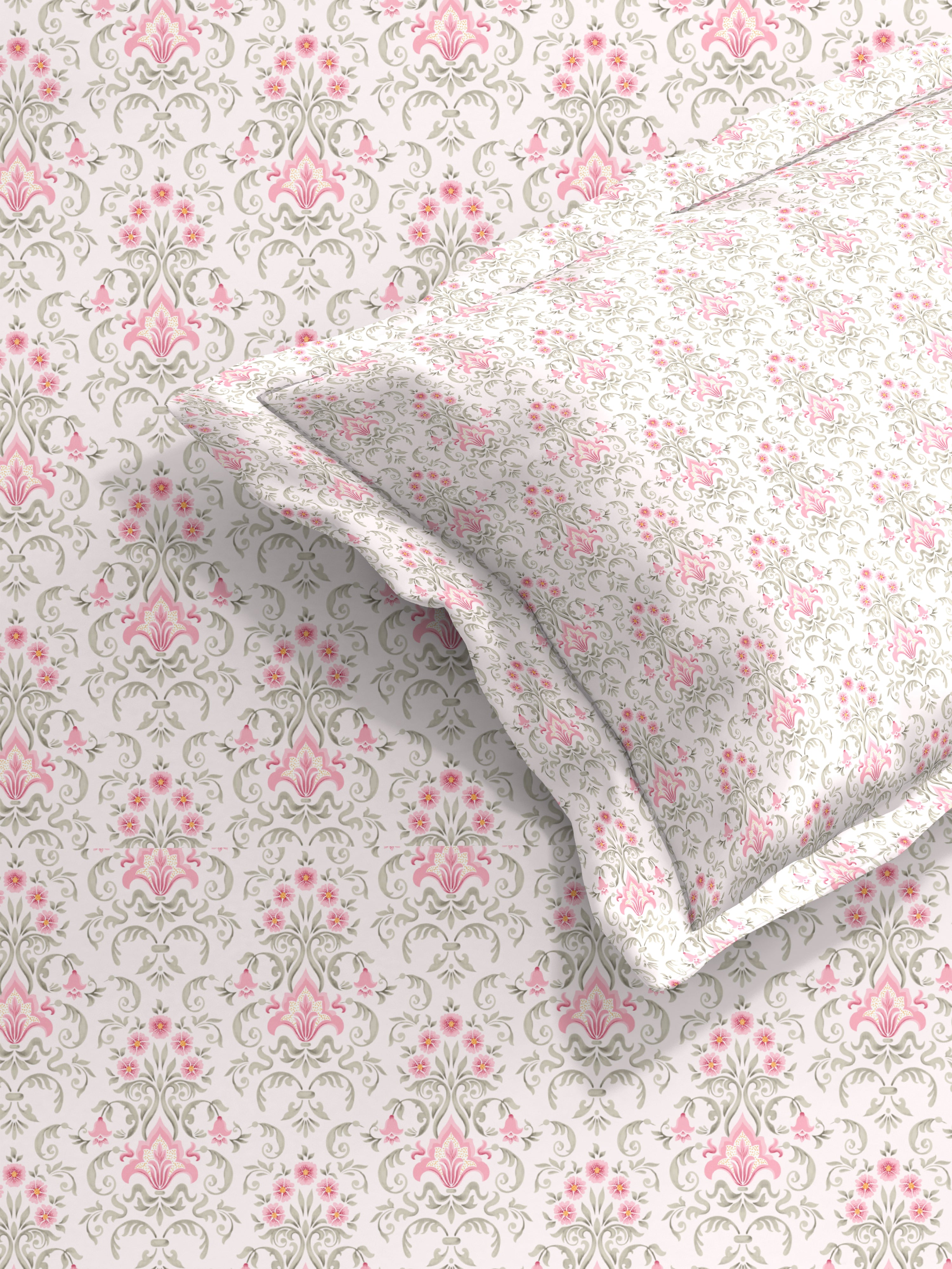 Blush Pink Floral Queen Bedsheet Set - Super-Soft