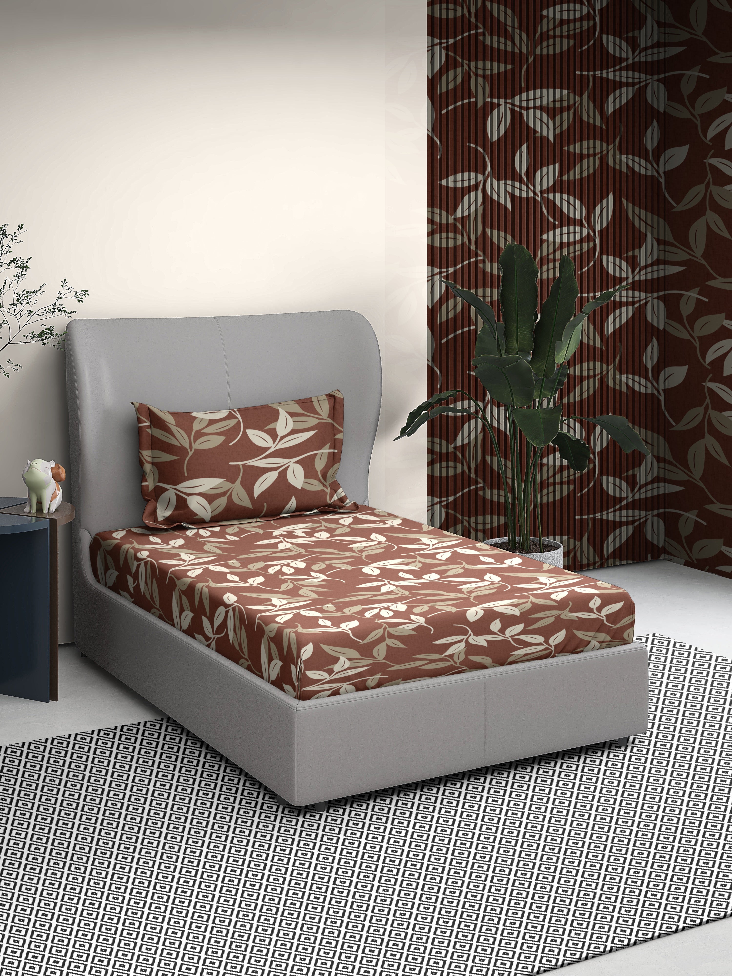 Flowy Cotton Single Bed Sheet with Matching Pillow Cover