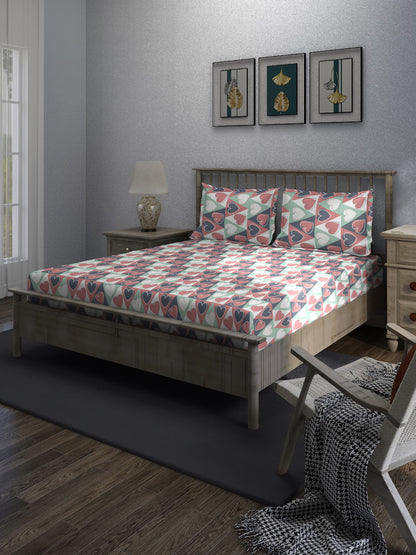 Multicolour Valentine Queen Bedsheet Set