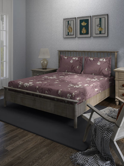 Ruby Floral Queen Bedsheet Set