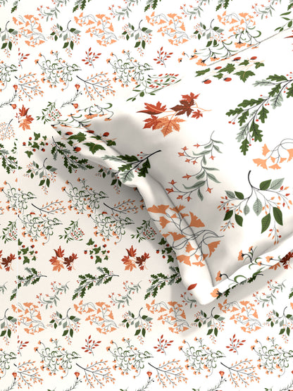 Printed Cotton Single Bed Sheet with Matching Pillow Cover