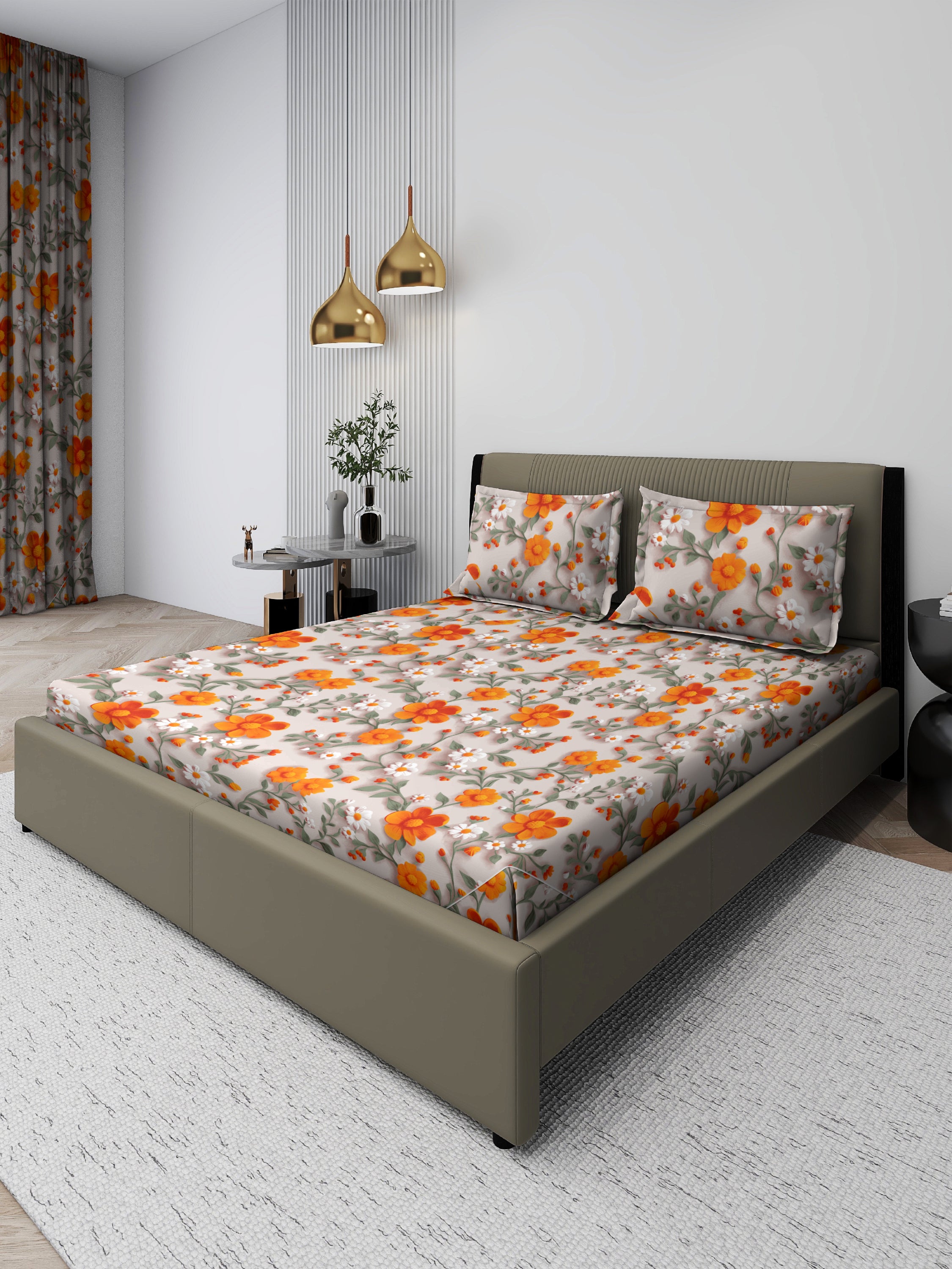 7D Crimson Blush Modern Mosaic Bedsheet Set