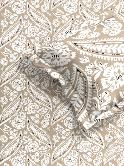 Leafy Cotton Single Bed Sheet with Matching Pillow Cover