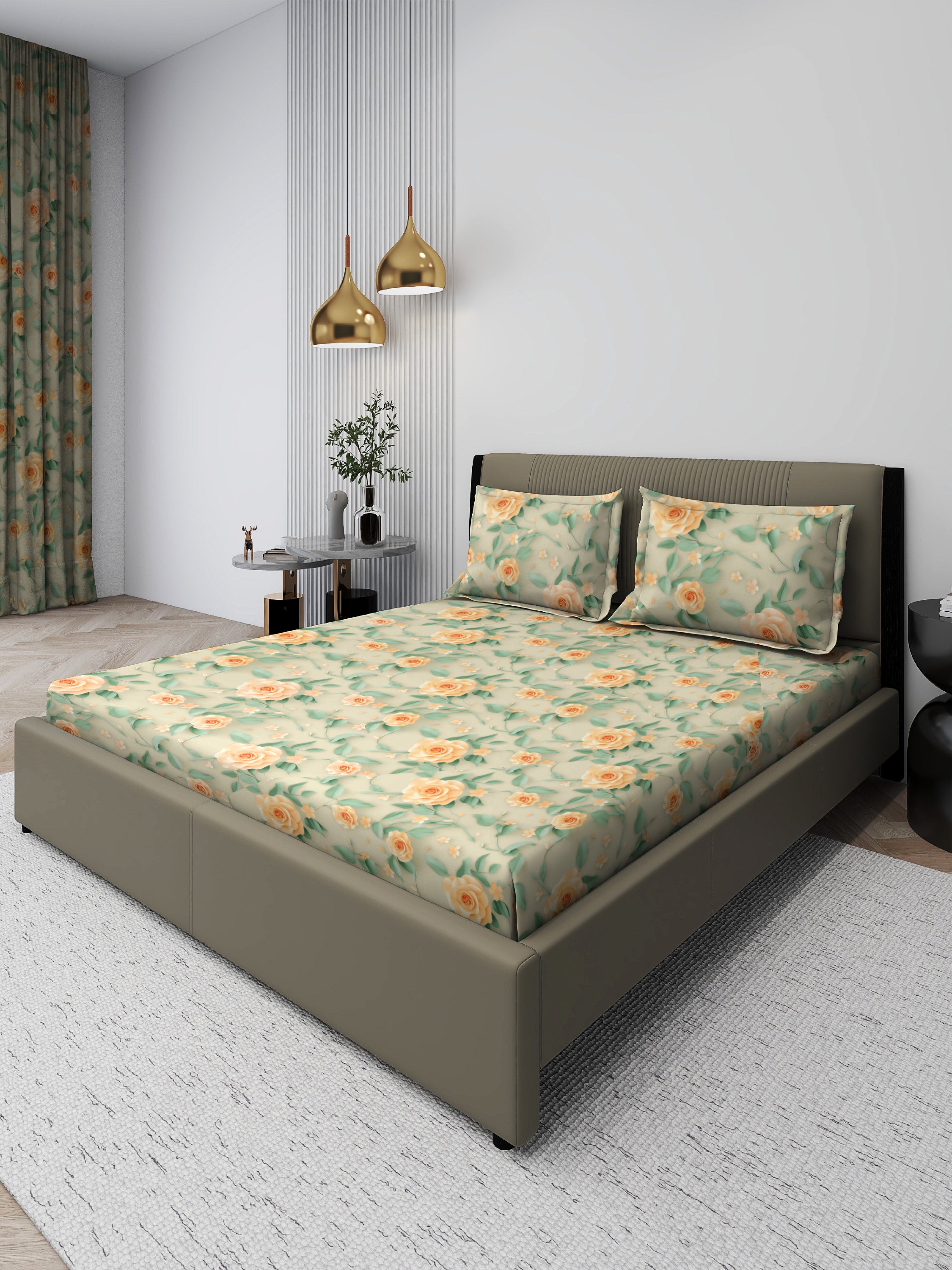 7D Golden Dawn Vintage Vines Bedsheet Set