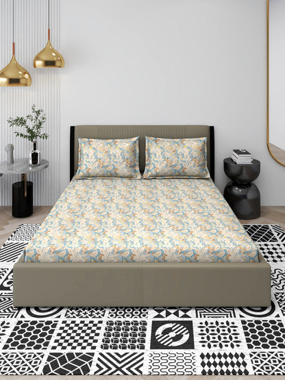 Olive Mist Royal Chevron Queen Bedsheet Set - Super-Soft