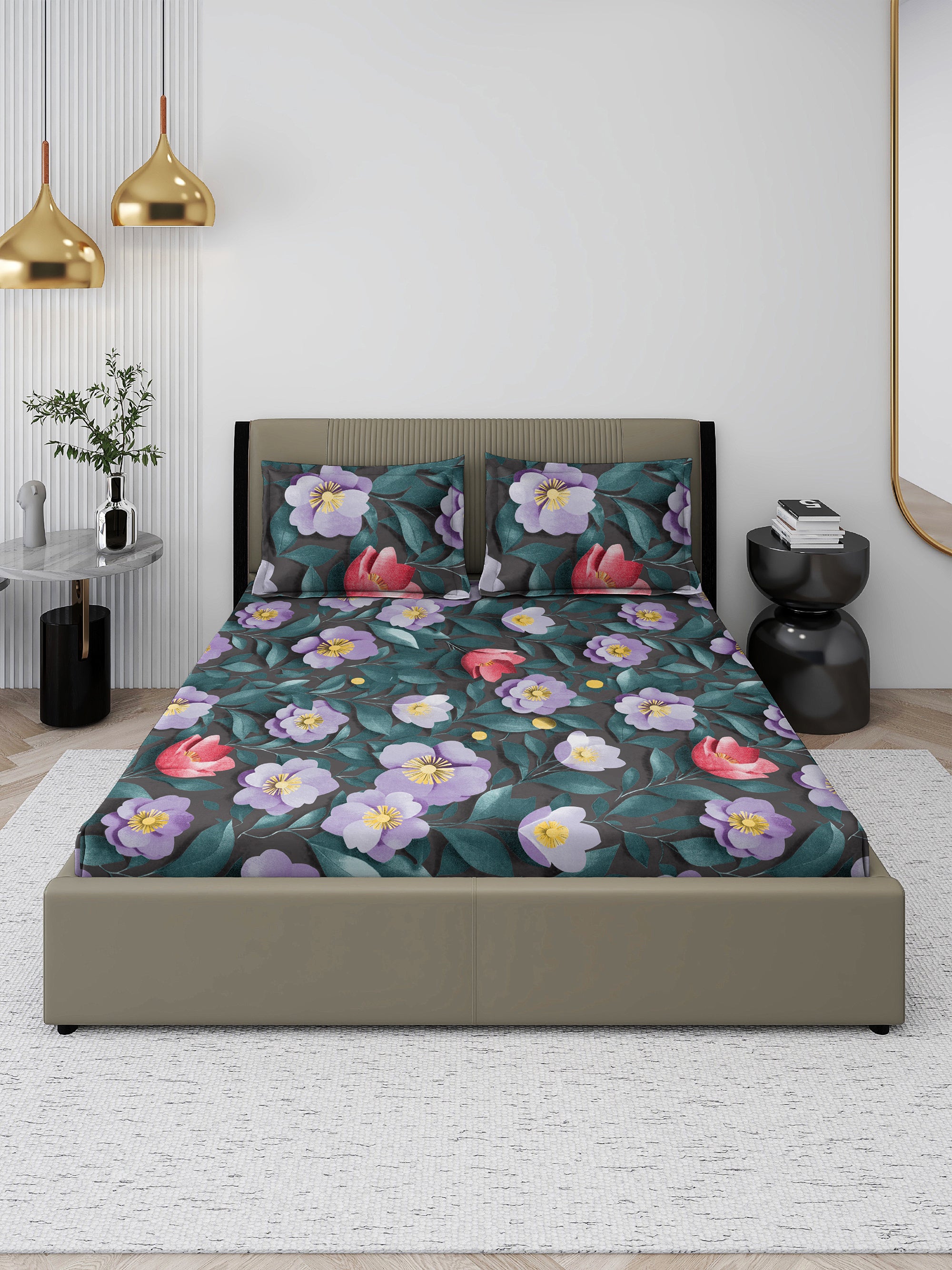 Emerald 7D Floral Bedsheet Set